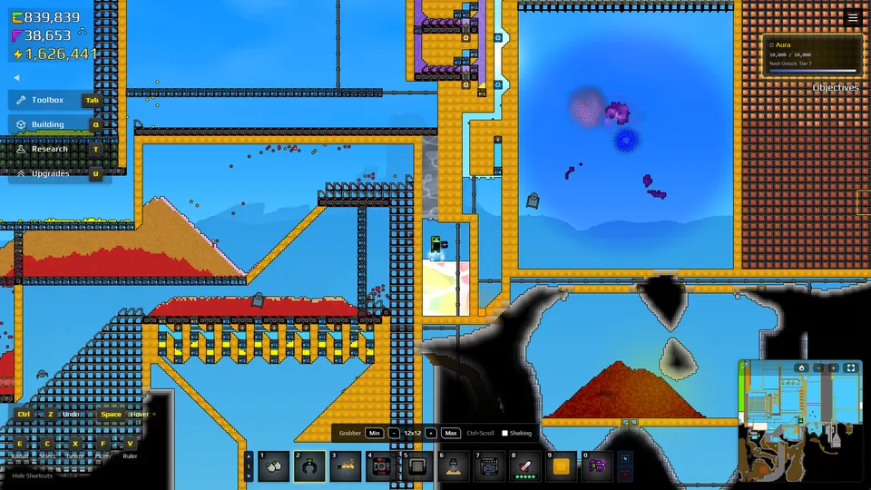 Sandustry Gold Factory blueprint and Kinetic Press slag crushing layout